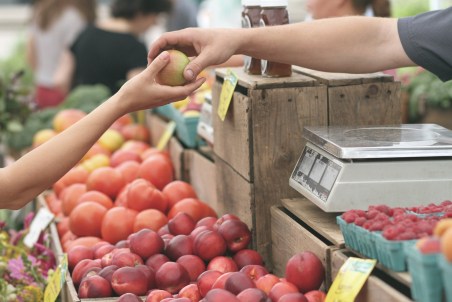 Customer buying food